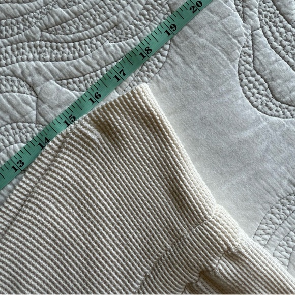 The Good Alma - Clary Sage Organic Cotton Lounge Waffle Pants - Cream - Picture 9 of 13